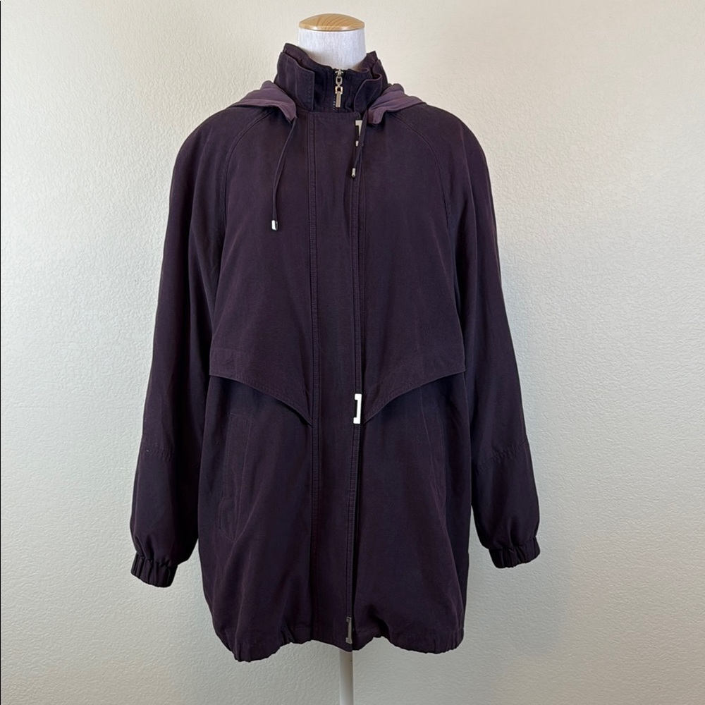 Fleet Street Ltd Purple Utility Jacket with High Collar and Relaxed Fit‎ Large